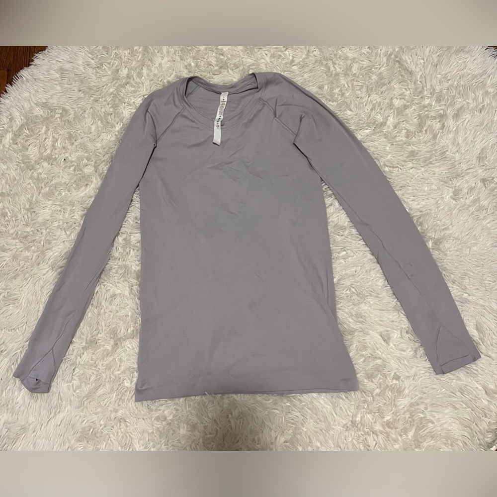Lululemon Light Purple size 6. Long Sleeve Athletic Tee.